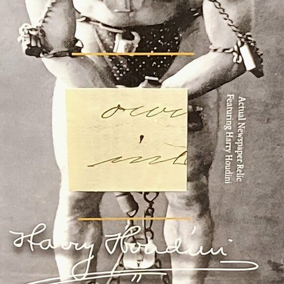 Authentic Harry Houdini Handwriting Relic Piece of History Amazing Escape Artist - Picture 2 of 3